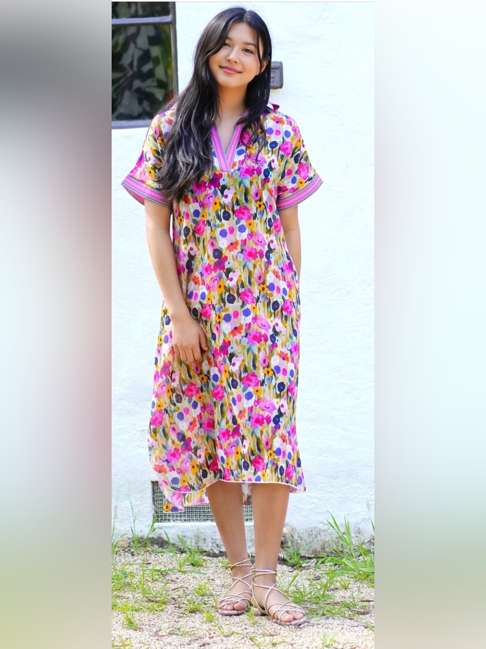 Tallulah Floral Print Dress - Pink Multicolor